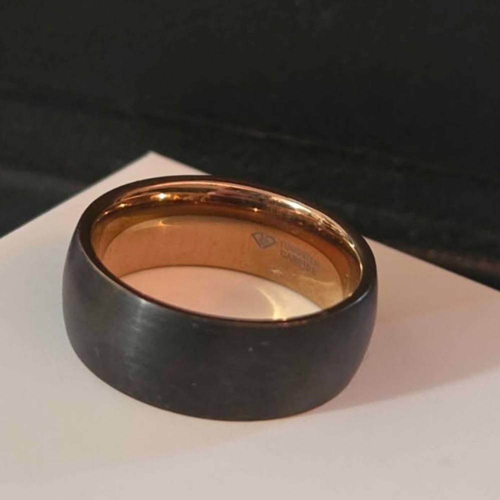 Zales Mens black wedding ring